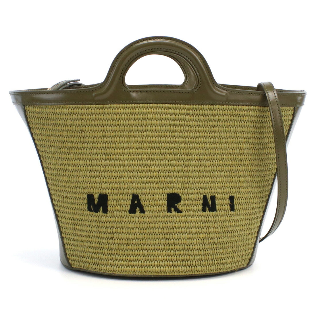 マルニ カゴバッグ レディース コットン52% ナイロン48%レザー イタリア BMMP0068Q0 カーキ バッグ MRNBMMP0068Q0041