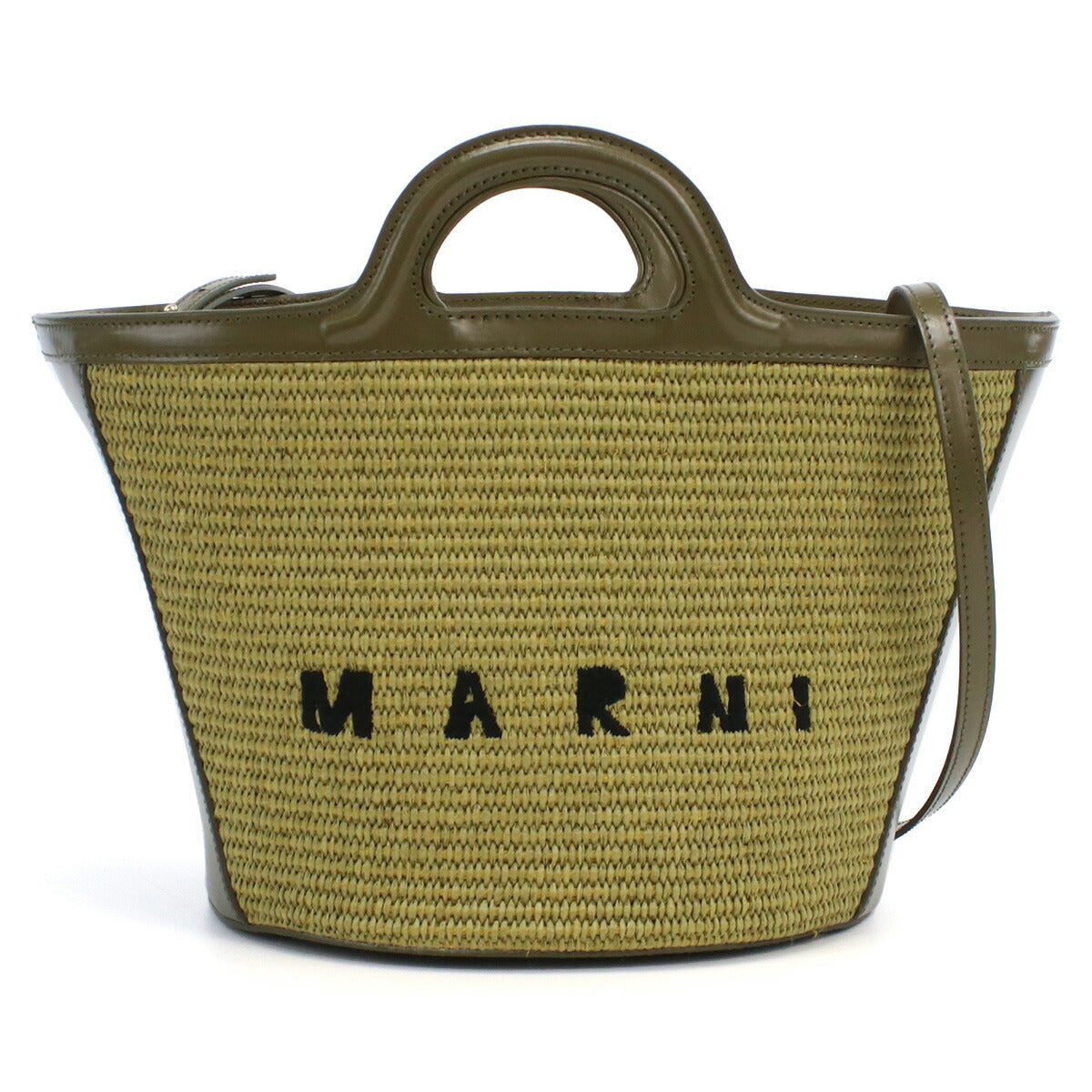 マルニ カゴバッグ レディース コットン52% ナイロン48%レザー イタリア BMMP0068Q0 カーキ バッグ MRNBMMP0068Q0041