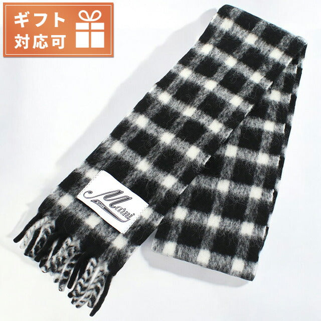 マルニ マフラー レディース ブランド MARNI イタリア SCMC0105Q0 ブラック ホワイト系 小物 MRNSCMC0105Q0011