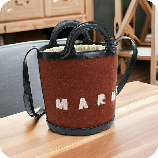 マルニ 斜め掛けショルダーバッグ レディース ウール、ナイロン イタリア SCMP0056Q4 ブラウン系 バッグ MRNSCMP0056Q4021