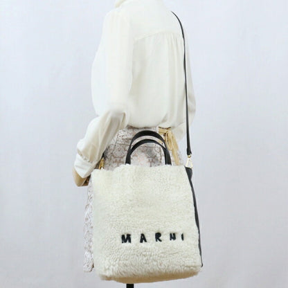 Marni 手提包女式小羊皮，皮革意大利 SHMP0018L1 白色包 MRNSHMP0018L1021