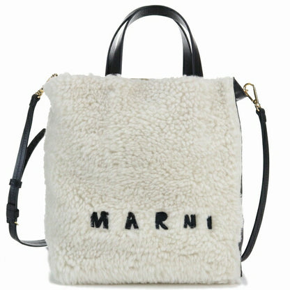 Marni 手提包女式小羊皮，皮革意大利 SHMP0018L1 白色包 MRNSHMP0018L1021