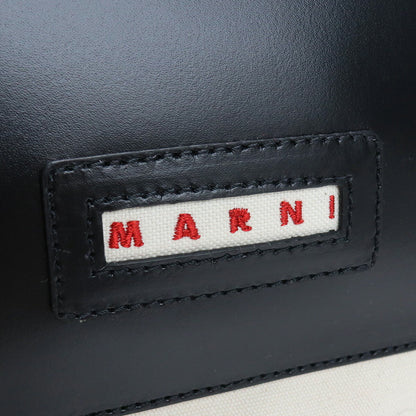 マルニ トートバッグ レディース コットン レザー イタリア SHMP0068Q0 ホワイト系 ブラック バッグ MRNSHMP0068Q0021