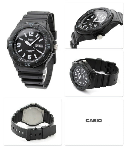 カシオ CASIO チプカシ チープカシオ 腕時計 デイデイト クラシック 海外モデル オールブラック CASIO MRW-200H-1B2VDF MRW-200H-1B2VDF