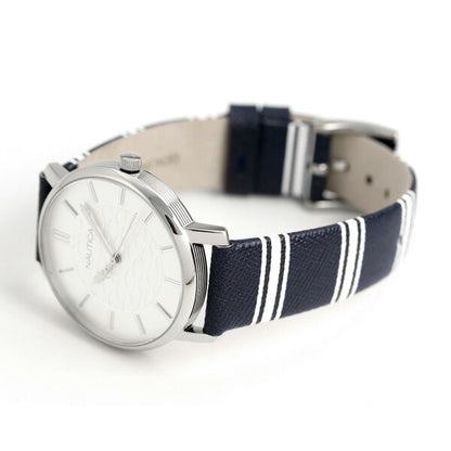 ノーティカ レディース 腕時計 ブランド シルバー 革ベルト 36mm NAPCGS001 コーラル ゲーブルズ NAPCGS001