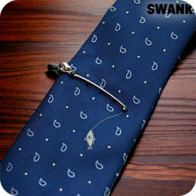 スワンク ネクタイピン SWANK タイバー×ネクタイセット 釣り竿ver タイピン メンズ NT03 シルバー アクセサリー 記念品 プレゼント ギフト NT03