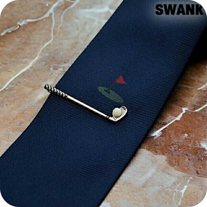 スワンク ネクタイピン SWANK タイバー×ネクタイセット ゴルフver タイピン メンズ NT06 シルバー アクセサリー 記念品 プレゼント ギフト NT06