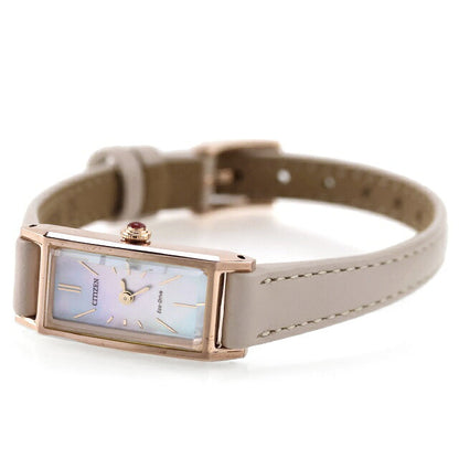 Outlet Citizen Key Eco-Drive Solar Net Limited Model Rectangular Ladies Watch Brand EG7044-14W CITIZEN Leather Strap OL-EG7044-14W