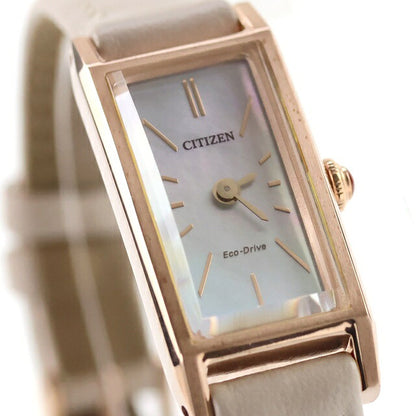 Outlet Citizen Key Eco-Drive Solar Net Limited Model Rectangular Ladies Watch Brand EG7044-14W CITIZEN Leather Strap OL-EG7044-14W