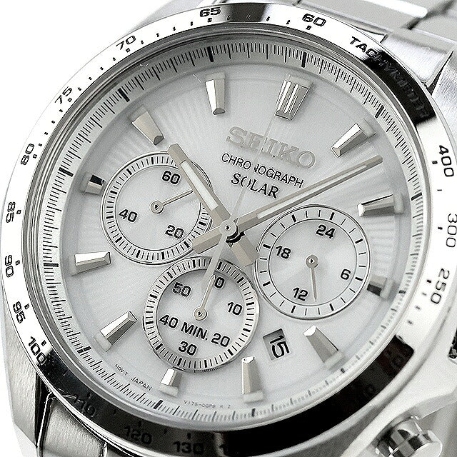 アウトレット セイコーセレクション Sシリーズ ソーラー 腕時計 ブランド メンズ クロノグラフ SEIKO SELECTION SBPY179 アナログ ホワイト 白 OL-SBPY179