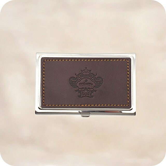 オロビアンコ カードケース メンズ レディース Orobianco カード入れ 名刺入れ パスケース コンパクト ステンレス、牛革 ORCA-001 BR ブラウン 小物 ORCA-001-BR