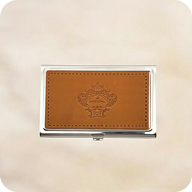 オロビアンコ カードケース メンズ レディース Orobianco カード入れ 名刺入れ パスケース コンパクト ステンレス、牛革 ORCA-001 CA キャメル 小物 ORCA-001-CA