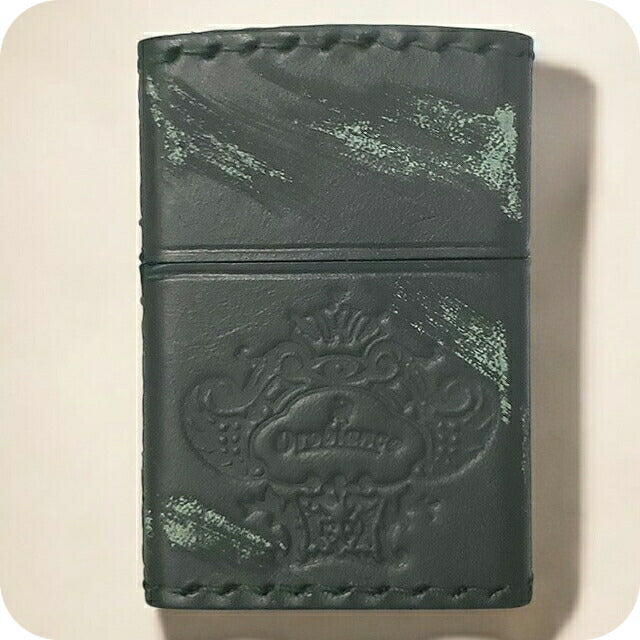 オロビアンコ ライター メンズ レディース Orobianco 真鍮、牛革（手縫い+ダメージ加工） ZIPPO 革巻き ORZ-001 GR ダメージグリーン 小物 ORZ-001-GR