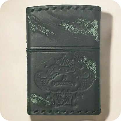 オロビアンコ ライター メンズ レディース Orobianco 真鍮、牛革（手縫い+ダメージ加工） ZIPPO 革巻き ORZ-001 GR ダメージグリーン 小物 ORZ-001-GR