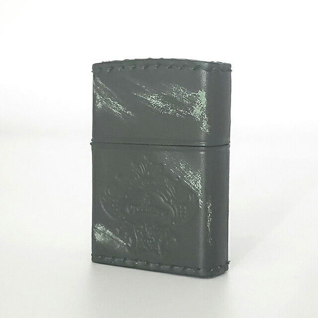 オロビアンコ ライター メンズ レディース Orobianco 真鍮、牛革（手縫い+ダメージ加工） ZIPPO 革巻き ORZ-001 GR ダメージグリーン 小物 ORZ-001-GR