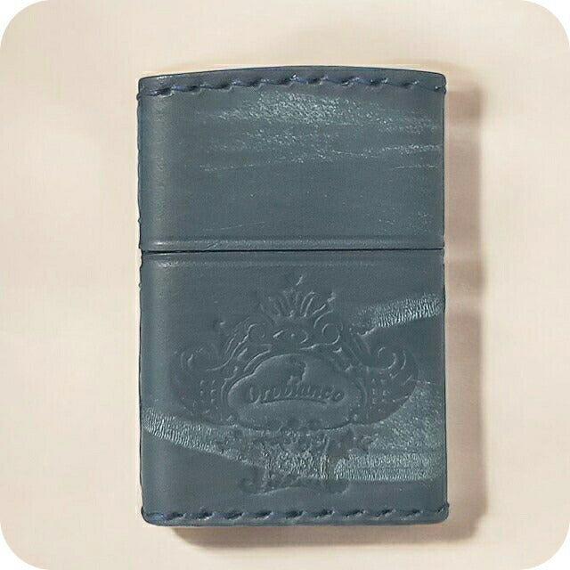 オロビアンコ ライター メンズ レディース Orobianco 真鍮、牛革（手縫い+ダメージ加工） ZIPPO 革巻き ORZ-001 NV ダメージネイビー 小物 ORZ-001-NV