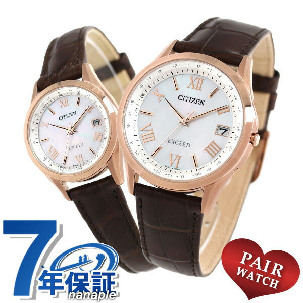 Pair Watch Citizen Exceed Eco-Drive Radio Watch Leather Belt Watch CITIZEN pair-exceed14