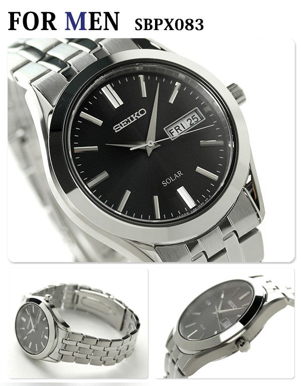 一对观看Seiko Spirics Solar Black Watch Seiko观看年龄庆祝活动礼物对派对的临时2