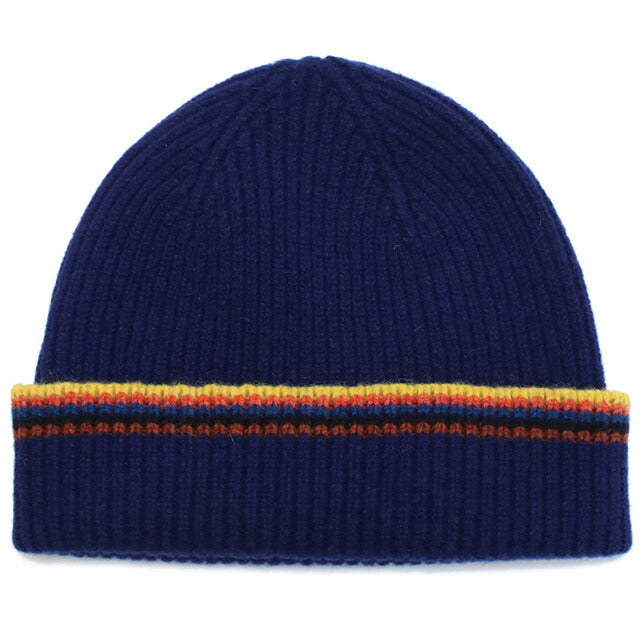ポール・スミス ニットキャップ メンズ ブランド Paul Smith ウール100% スコットランド M1A202G ブルー系 帽子 PAUM1A202GB021