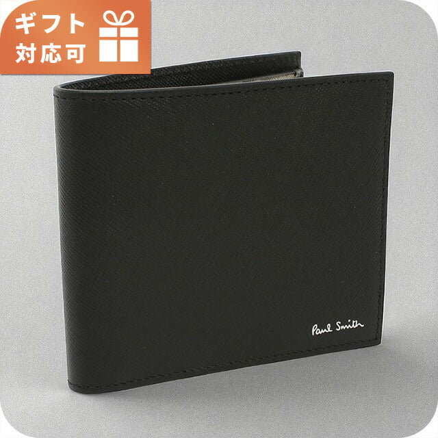 ポール・スミス 二折財布小銭入付き メンズ ブランド Paul Smith PHBALL レザー M1A4833 ブラック 財布 PAUM1A4833331