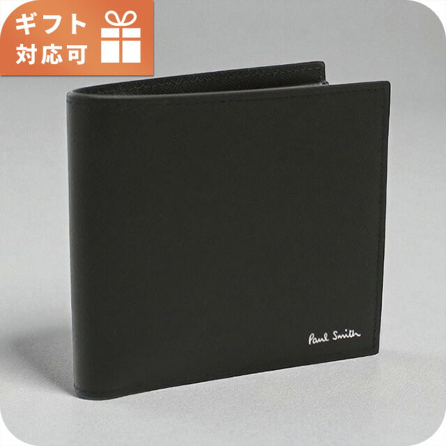 ポール・スミス 二折財布小銭入付き メンズ ブランド Paul Smith PMINUN レザー M1A4833 ブラック 財布 PAUM1A4833341