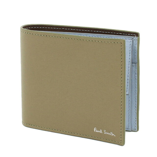 ポール・スミス 二折財布小銭入付き メンズ ブランド Paul Smith レザー M1A4833 カーキ 財布 PAUM1A4833351