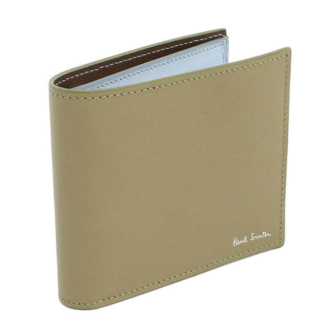ポール・スミス 二折財布小銭入付き メンズ ブランド Paul Smith レザー M1A4833 カーキ 財布 PAUM1A4833351