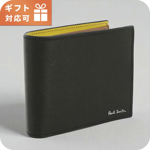 ポール・スミス 二折財布小銭入付き メンズ ブランド Paul Smith レザー M1A4833 ブラック 財布 PAUM1A4833361