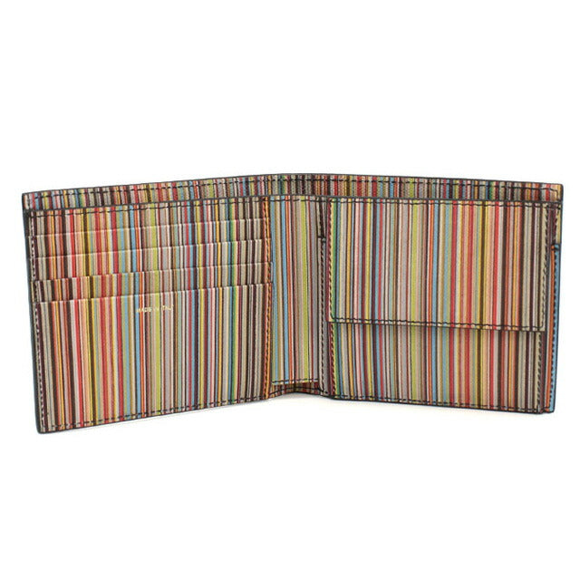 ポール・スミス 二折財布小銭入付き メンズ ブランド Paul Smith レザー M1A4833 ブラック 財布 PAUM1A4833371