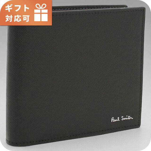 ポール・スミス 二折財布小銭入付き メンズ ブランド Paul Smith レザー M1A4833 ブラック 財布 PAUM1A4833381