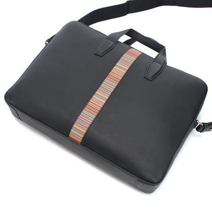 ポール・スミス ブリーフケース メンズ レザー タイ M1A6603 BLACK ブラック バッグ PAUM1A6603031