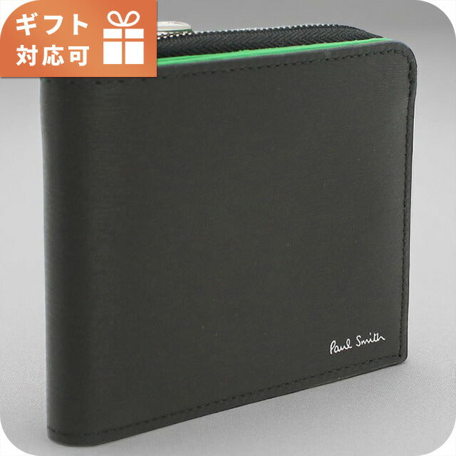 ポール・スミス 二折財布小銭入付き メンズ ブランド Paul Smith レザー M1A7970 ブラック 財布 PAUM1A7970011