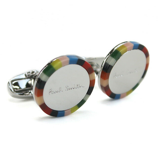【美品】Paul Smith ポールスミス カフス シルバー マルチカラー ポール・スミス カフス メンズ ブランド Paul Smith M1ACUFF シルバー