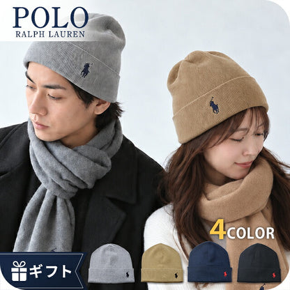 2026 最新 Polo Ralph Lauren 针织帽男式女式品牌 POLO RALPH LAUREN 徽标纯色 PC0598 黑色蓝色海军灰色帽子可选型号 PC0598