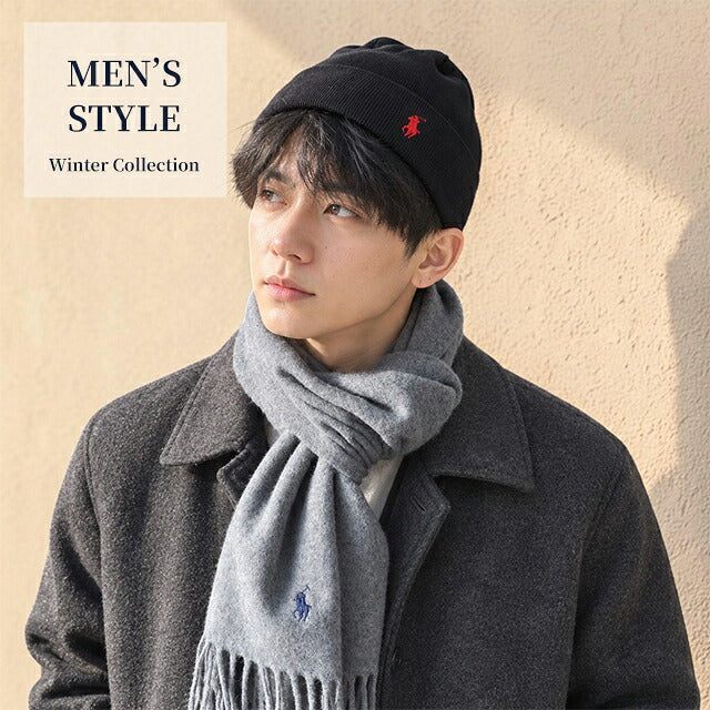 2026 最新 Polo Ralph Lauren 针织帽男式女式品牌 POLO RALPH LAUREN 徽标纯色 PC0598 黑色蓝色海军灰色帽子可选型号 PC0598