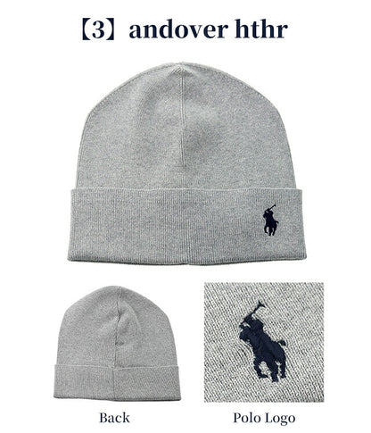 2026 最新 Polo Ralph Lauren 针织帽男式女式品牌 POLO RALPH LAUREN 徽标纯色 PC0598 黑色蓝色海军灰色帽子可选型号 PC0598