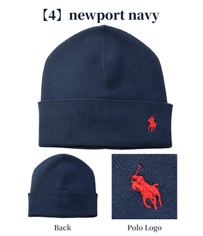2026 最新 Polo Ralph Lauren 针织帽男式女式品牌 POLO RALPH LAUREN 徽标纯色 PC0598 黑色蓝色海军灰色帽子可选型号 PC0598