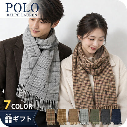 2026 最新款 Polo Ralph Lauren 围巾披肩男式女式 POLO RALPH LAUREN 双面徽标格纹平纹意大利制造 PC0945 型号可供选择 PC0945