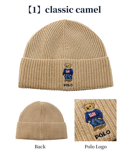2026 最新 Polo Ralph Lauren 针织帽品牌 POLO RALPH LAUREN 小熊标志一点纯色 PC1635 黑色蓝色海军灰色帽子可选型号 PC1635