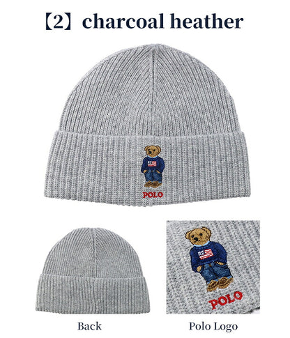 2026 最新 Polo Ralph Lauren 针织帽品牌 POLO RALPH LAUREN 小熊标志一点纯色 PC1635 黑色蓝色海军灰色帽子可选型号 PC1635