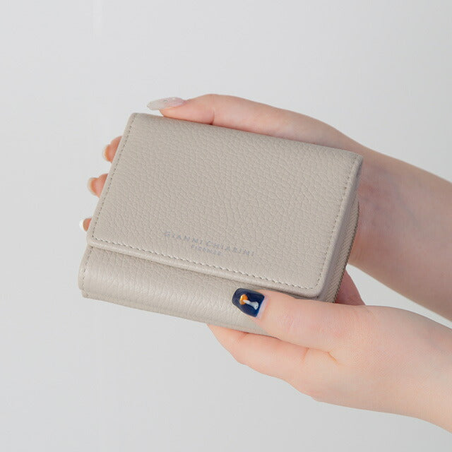 ジャンニキアリーニ 三つ折り財布 レディース ブランド GIANNI CHIARINI PF 5080 GRN ベージュ PF5080GRN-LAMB