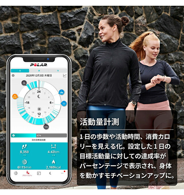 ポラール Unite フック＆ループ ブラック M-L スマートウォッチ メンズ レディース フィットネスウォッチ Bluetooth POLAR 900106604 記念品 ギフト PLR-900106604