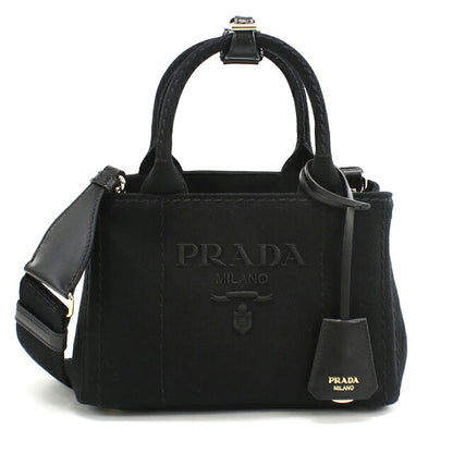 プラダ トートバッグ レディース ブランド PRADA CANAPA RICAMO 2WAY 1BA038 ブラック PRA1BA038021