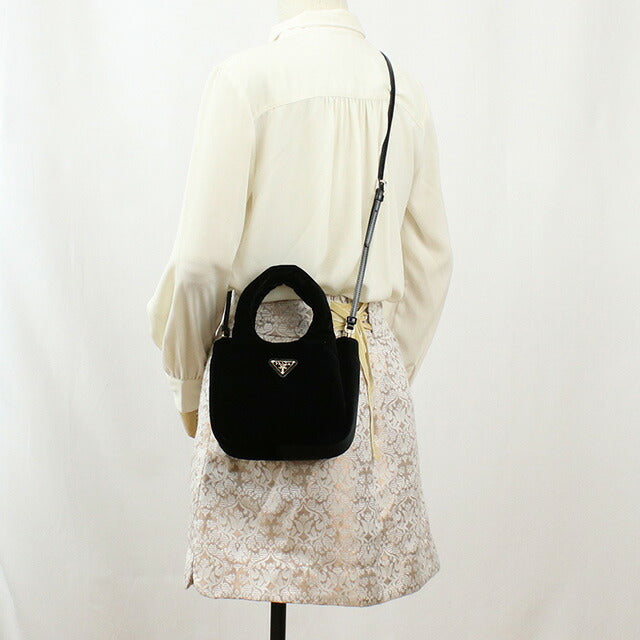 プラダ ハンドバッグ レディース ブランド PRADA VELLUTO ベルベット イタリア 1BA410 NERO ブラック バッグ PRA1BA410011