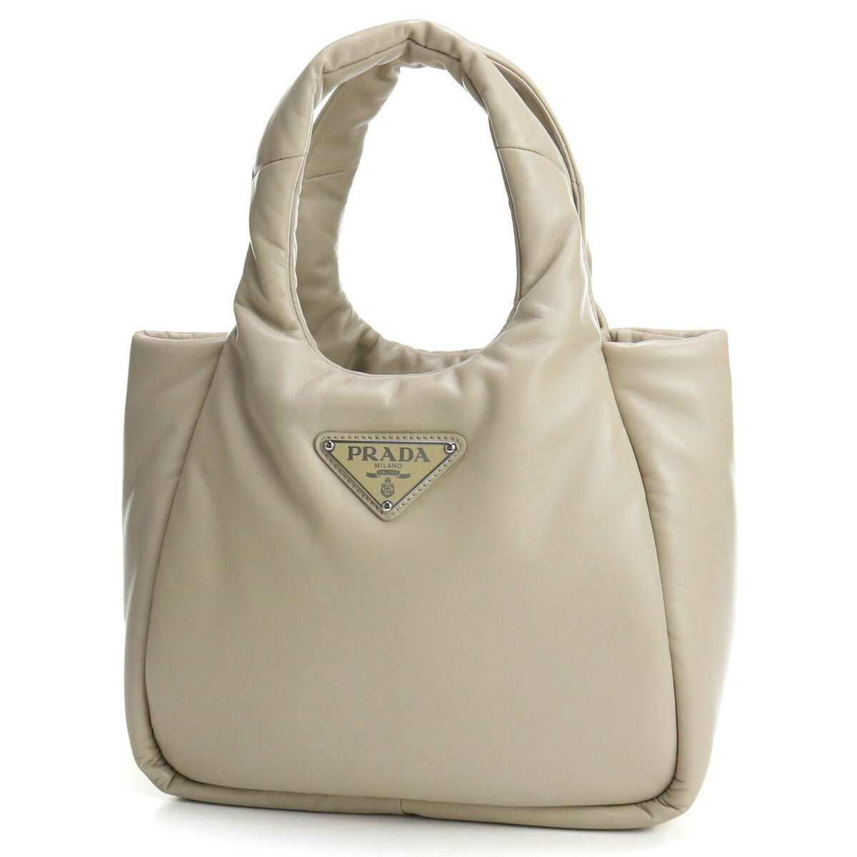 プラダ　PRADA ハンドバッグ　巾着型　ナイロン　カーキ　ベージュ プラダ PRADA ハンドバッグ 巾着型 ナイロン カーキ ベージュ