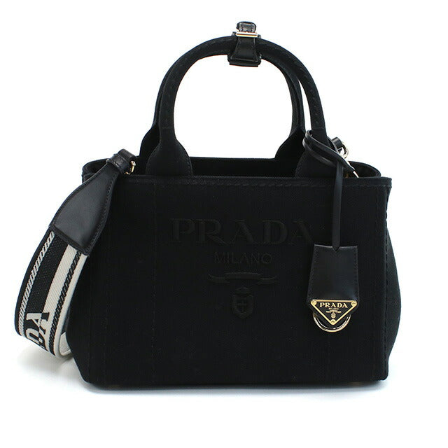 プラダ トートバッグ レディース ブランド PRADA CANAPA RICAMO キャンバス イタリア 1BG464 NERO ブラック バッグ PRA1BG464011