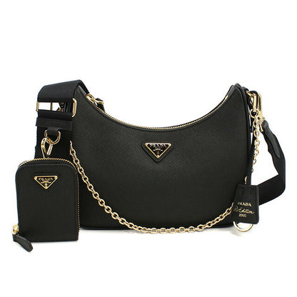 プラダ 斜め掛け ショルダーバッグ レディース ブランド PRADA レザー イタリア 1BH204 NERO ブラック バッグ PRA1BH204021