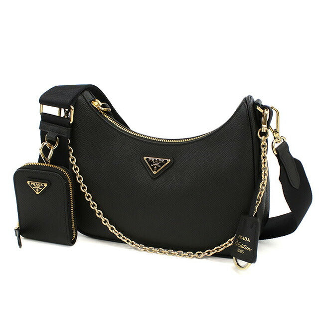 プラダ 斜め掛け ショルダーバッグ レディース ブランド PRADA レザー イタリア 1BH204 NERO ブラック バッグ PRA1BH204021
