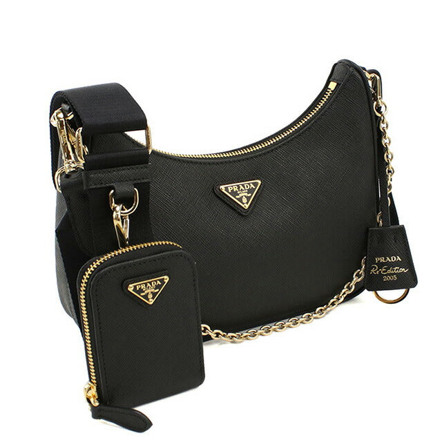 プラダ 斜め掛け ショルダーバッグ レディース ブランド PRADA レザー イタリア 1BH204 NERO ブラック バッグ PRA1BH204021