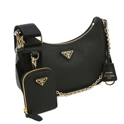プラダ 斜め掛け ショルダーバッグ レディース ブランド PRADA レザー イタリア 1BH204 NERO ブラック バッグ PRA1BH204021